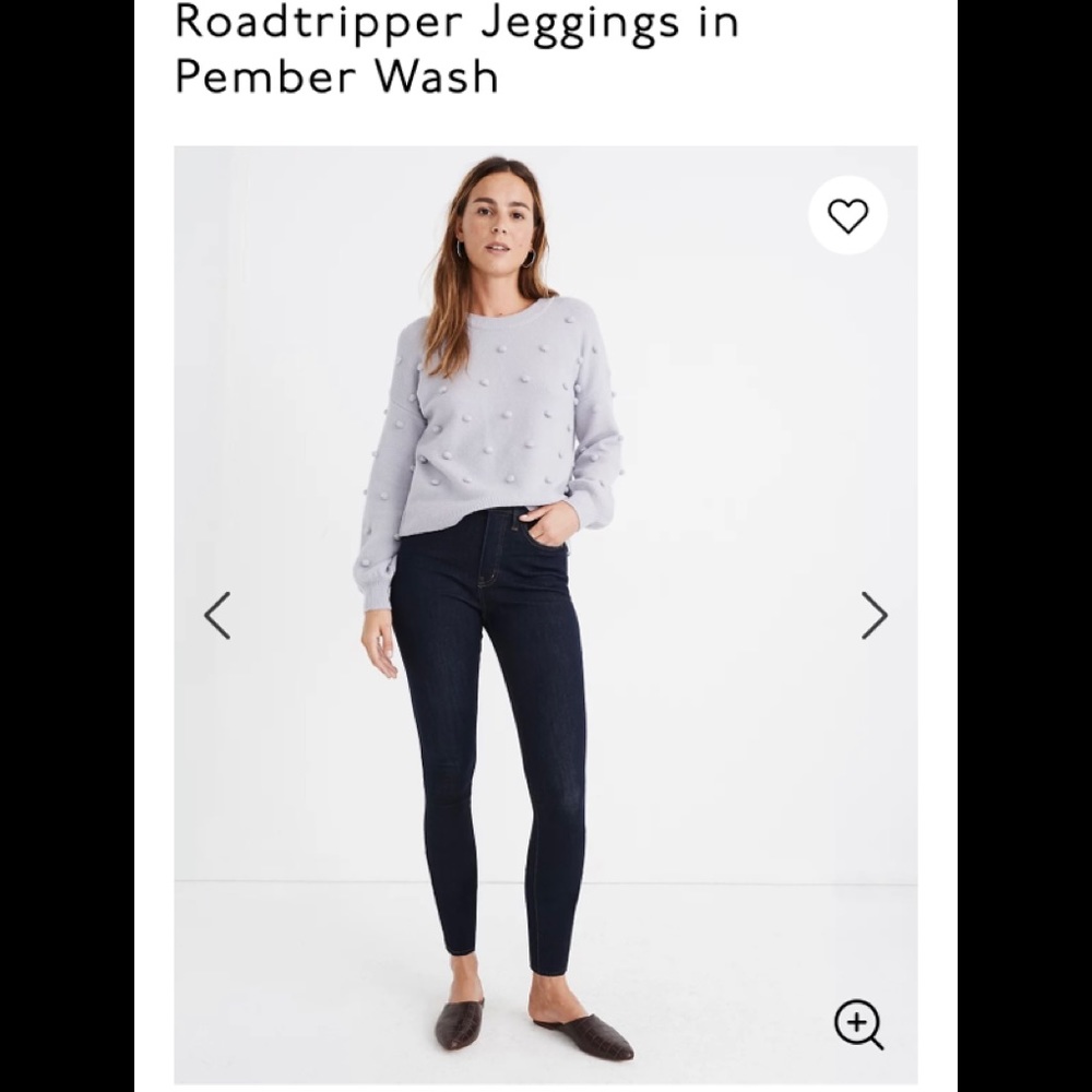 Madewell Roadtripper Jeggings Size 25P Wash Pember